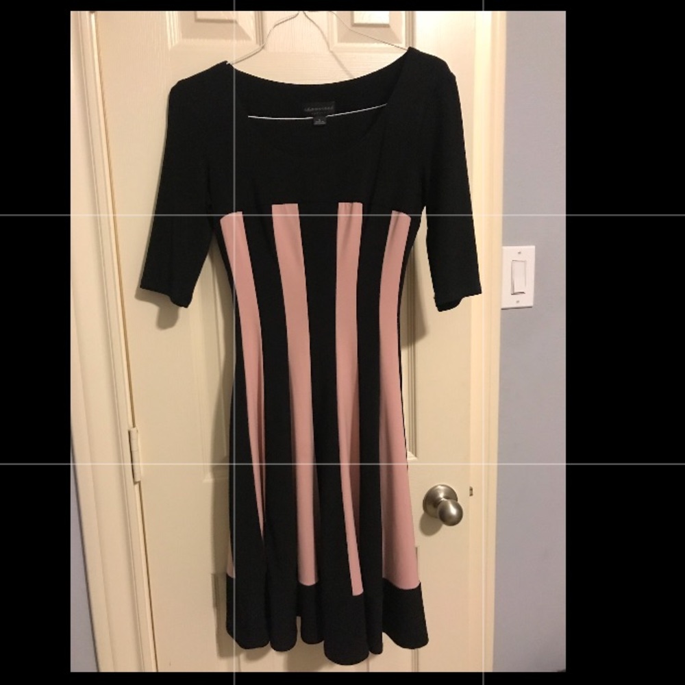 Pink and black fitted dress